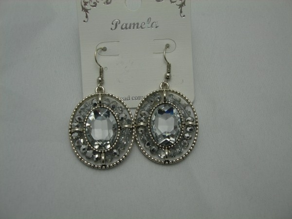 Crystal Stone Earring in Silver